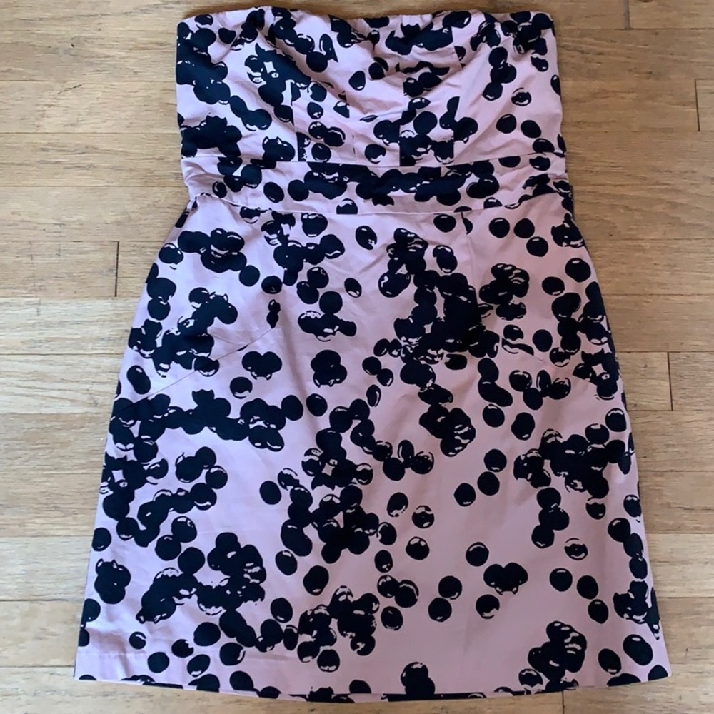 Pink and Black Strapless Dress by The Limited